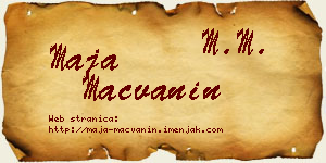 Maja Mačvanin vizit kartica